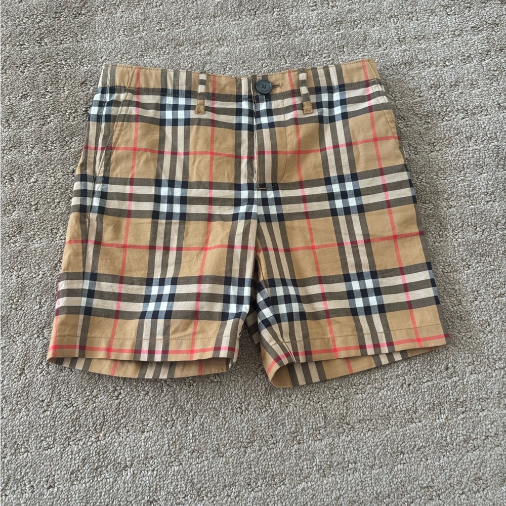 Authentic Burberry Boys Beige Checkered Shorts